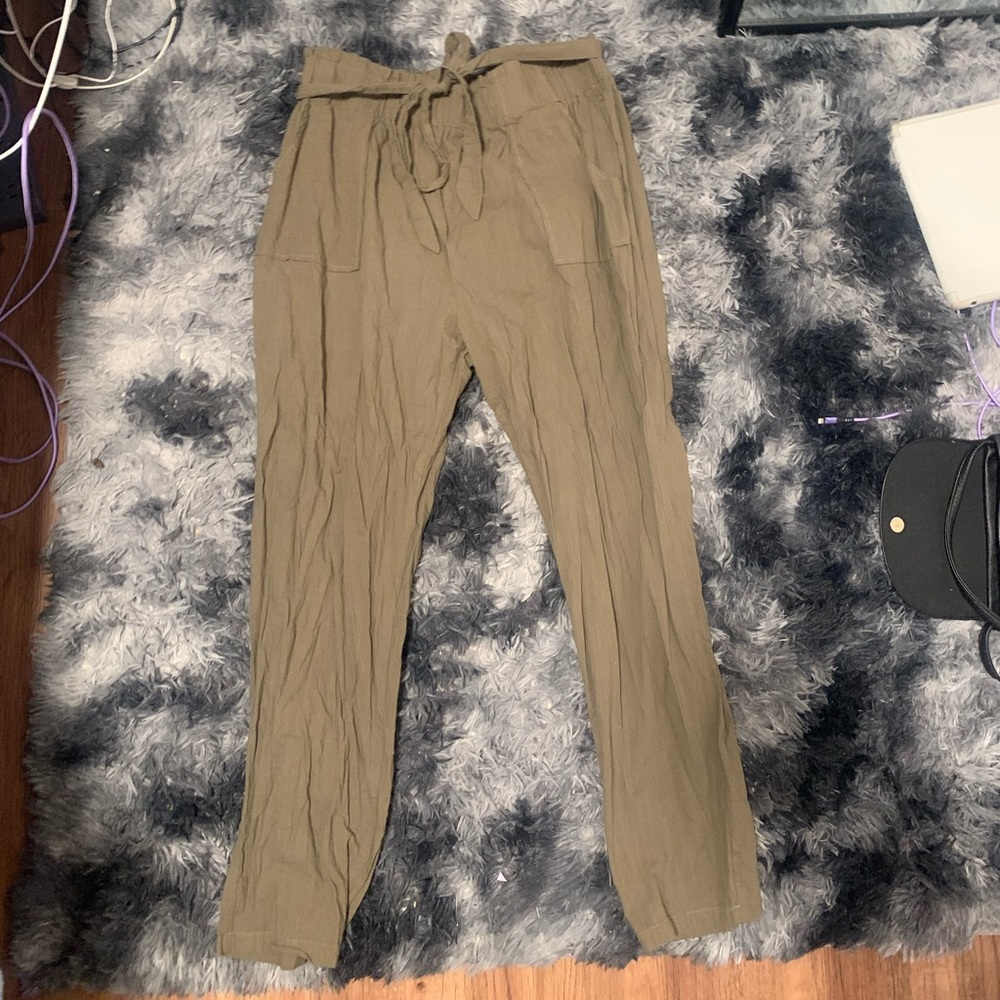 Shein 2xl, olive green, tie pants